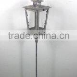 8009336F- Square Metal Candle Lantern W/stick thumbnail-1