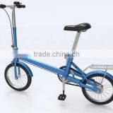 Factory Supply Blue Color 16 Inch Single Speed Steel Folding Bike thumbnail-1