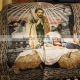 Tapestry religion cotton jacquard woven sofa throws blanket, personlized pattern