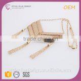 N72165I01 Small Quantity Acceptable Zinc Alloy Statement Thick Cheap Gold Teething Tassel Stainless Steel Necklace Jewelry thumbnail-1