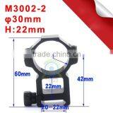 2pcs Scope Flashlight Rings 30mm Medium Moderate Profile Picatinny W/ Rail Mount thumbnail-1