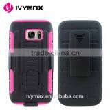 For Samsung Galaxy S7 Duos With Dual-SIM Card Slots Rugged Armor Hybrid Impact Holster Stand Hard Case Cover