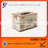 With Handle and Locking Clasp, Nougat Packaging Tin Box