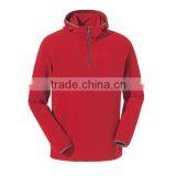 New Hood Red Casual Half Zip Fleece Pullover