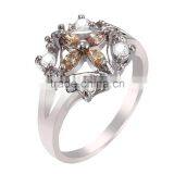 Elegant Women Purple Cubic Zirconia Flower Shaped Women Engagement Ring thumbnail-2