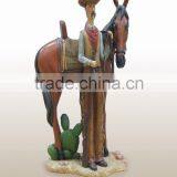 Polystone Cowboy, Polystone With Horse thumbnail-1