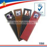 Cheap custom shape custom personalized leather bookmark with photo frame