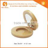 Round Mini Yellow Plastic 1 Pan With Magnet Button Empty Cosmetic Compact Packaging