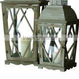 Wooden/Iron Lanterns With Wax Candle Set 2 Packing thumbnail-6