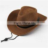 >>>>Men Summer Outdoor Beach Fishing Sun Cap Straw Collapsible Wide Brim Cowboy Hat thumbnail-3