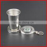 Wholesale Stainless Steel Folding Cup Folding Telescopic Cup Outdoor Folding Cup 304 Folding Cup Camping Climbing on Foot thumbnail-6