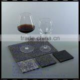 Elegant Classic Rough Edge Etched Black Slate Coaster/slate Coaster thumbnail-2