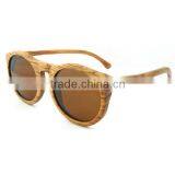 Hot Sale Zebra Wood Round Colored Lenses Wood Sunglasses thumbnail-2