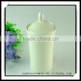 Stock Goods White Ceramic Jam Jar Hot Sale Candy Jar AB Grade thumbnail-1