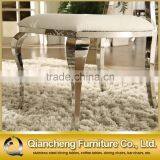 Heart Shape Silver Stainless Steel Legs White Wedding Chair thumbnail-4