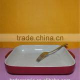 High Quality Wholesale Red Ceramic Glossy Glaze Plate thumbnail-4