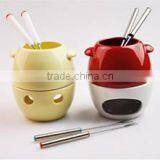 ceramic fondue set with solid color