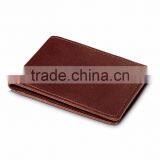 Pull Tab Card Holder Ultra Slim Bifold Leather Wallet thumbnail-3