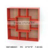 Wood Wall Shelf in Red Design thumbnail-1