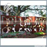 Custom Size Rusty Style Metal Outdoor Screens thumbnail-1