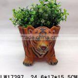 2017 Latest Stylish Polyresin Decoration Cute Tiger Flowerpot Best Art Decor for Garden 2 Colors thumbnail-1
