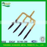 gardening tools digging fork with wooden handle