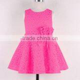2015 Summer Princess Red-pink Baby Girls Dress Child Wear Flower Kids Clothes Sleeveless Tutu Toddler Dresses for Girl 3-8 Age thumbnail-2