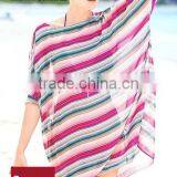 2017 Summer Digital Print Striped Chiffon Beach Skirt thumbnail-1
