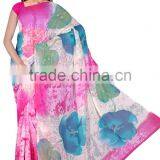 Flower Printed Designer Glamour Saree in Big Print Design thumbnail-3