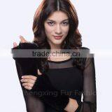 CX-A-08C Wholesale Winter Douable Face Ladies Mink Fur Winter Gloves thumbnail-3
