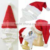 Red Color Happy Design Funny Kids Christmas Hats With White Ball thumbnail-5