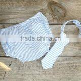 Red Seersucker Bloomer With Headband 2 Pieces Set for New Born Baby thumbnail-3