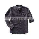 Mens Mandarin Collor Linen Cotton Blend Shirt thumbnail-5