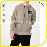 2017 Young People Mens Gym Wear Fitness Plain Khaki Blank Sports Hoodies Hooded Pullover Sweatshirts With Hood thumbnail-1