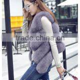 Hot Real Fox Fur Vest Top Quality Natural Fox Furs Waistcoat Jacket Woman Luxury Fox Fur Vest Gilets thumbnail-3