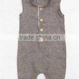 Button-up Linen Baby Boy Romper Summer Toddler Clothing Trendy Baby Clothes Modern Designs thumbnail-2