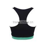 Wholesale Ladies Sports Bra Green And Black Yoga Padded Bra thumbnail-3