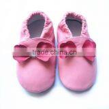 Manufacture Price of Pink Bow Baby Girls Shoes,genuine Leather Baby Shoes thumbnail-1