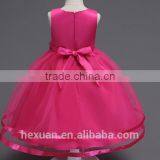 2017 New Arrival Kids Fancy Wedding Matt Satin Dress Baby Girl Evening Party Skirt thumbnail-2