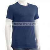 Men's Solid Blank Navy Cotton Clothing Short Sleeves T Shirt for Summer OEM Service Wholesale China thumbnail-1