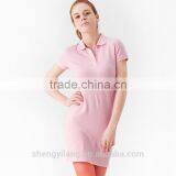 Womens Longline Extended Short Sleeve Cotton Polo Shirt Design thumbnail-2
