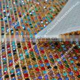 Iron on Rhinestone Mesh With Metal Base 3mm Colorful Rhinestone Mesh for Garment Shoes Jeans thumbnail-1