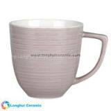 15oz Custom Two-tone Ripple Color Exterior Ceramic Coffee Mug thumbnail-1