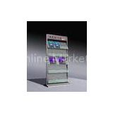 Silver Advertising Brochure Display Stands Portable Display Shelves