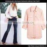 2016 New Fashionable Patch Work Blouse Designs Women Casual Blouse thumbnail-1