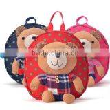 cartoon plush children girl school bag with safe harness