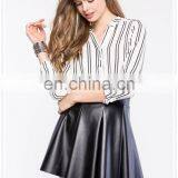 Latest Fashion Ladies Vertical Stripe Office Blouse Designs Low Price thumbnail-2