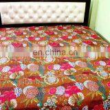 Fruit Print Kantha Bed Cover Indian Tropical Kantha Quilt Tropicana Kantha Bed Sheet thumbnail-1