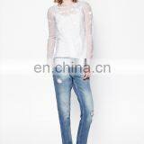 Fashionable White Sexy Models Casual Blouse 2014 Sexy Young Ladies Top thumbnail-1
