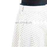 High Quality Knee Length Check PU Leather A Line Skirt thumbnail-4